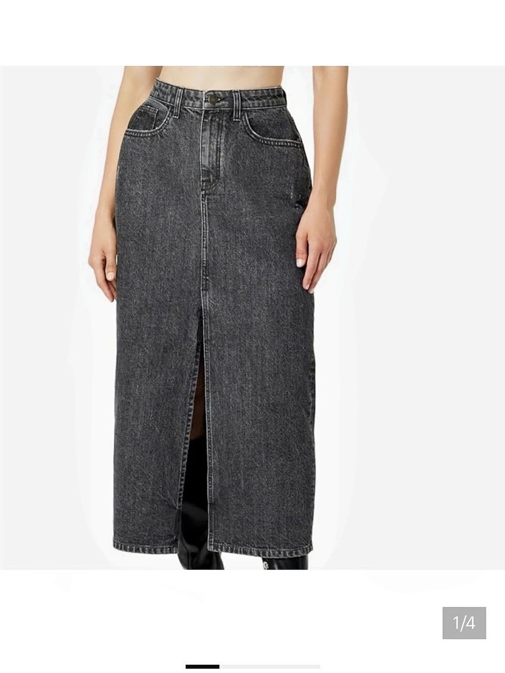 The Drop Women's Gray Denim Maxi Skirt Sz M